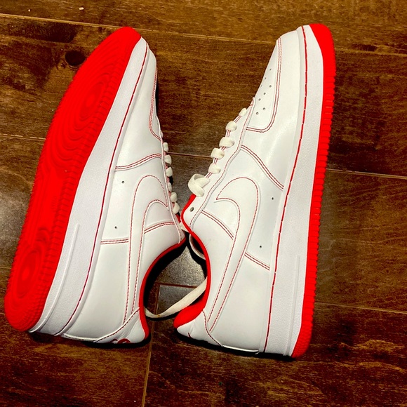 Red and white Air Force 1s - Picture 3 of 3